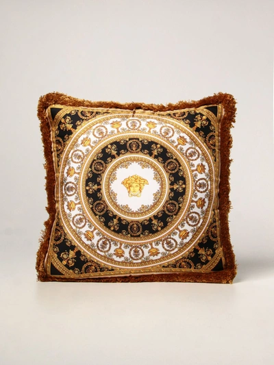Shop Versace Home Cushion With Baroque Print In Multicolor