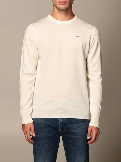 Shop Xc Crew Neck Sweater In Extrafine Merino Wool In Yellow Cream