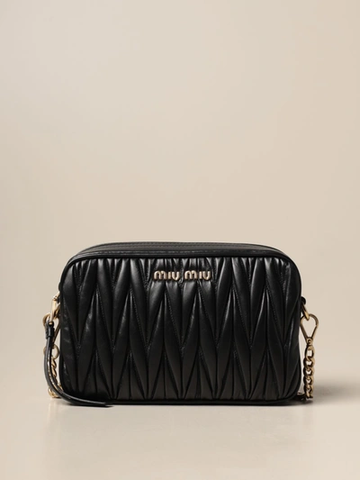 Shop Miu Miu Brick Bag In Quilted Nappa Leather In Black