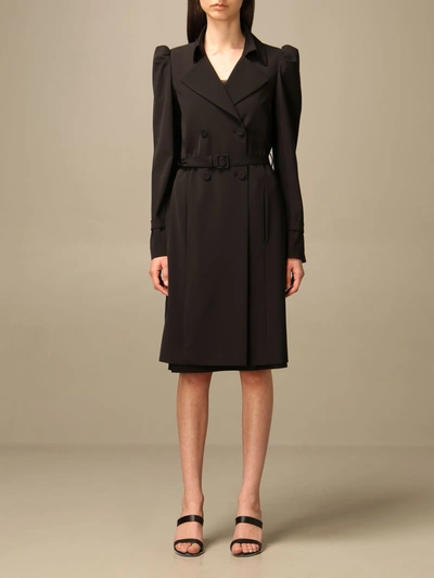 Shop Patrizia Pepe Trench Coat In Technical Fabric In Black