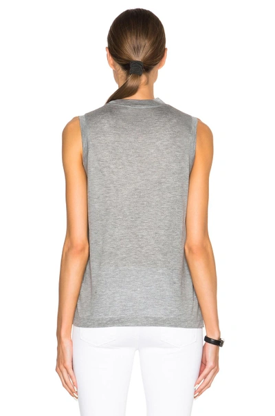 Shop Alexander Wang T High Neck Flared Tank In Heather Grey