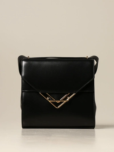 Shop Bottega Veneta The Clip  Leather Bag In Black