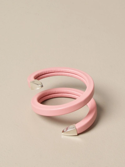 Shop Bottega Veneta Bracelet In Nappa Leather In Pink