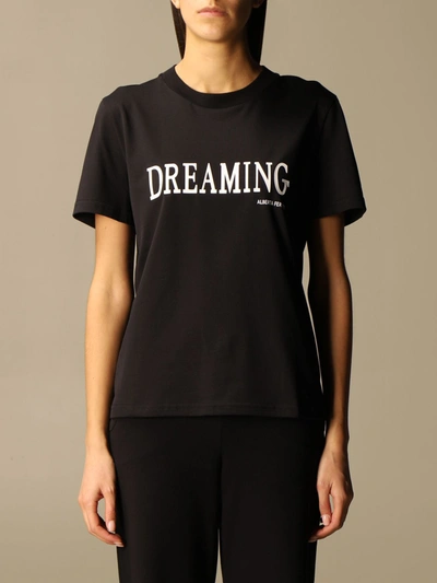 Shop Alberta Ferretti Dreaming  Cotton Tshirt In Black
