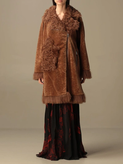 Shop Diego M Coat  Woman In Brown