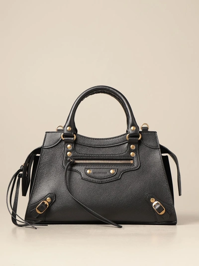 Shop Balenciaga Neo Classic City S  Bag In Grained Leather In Black