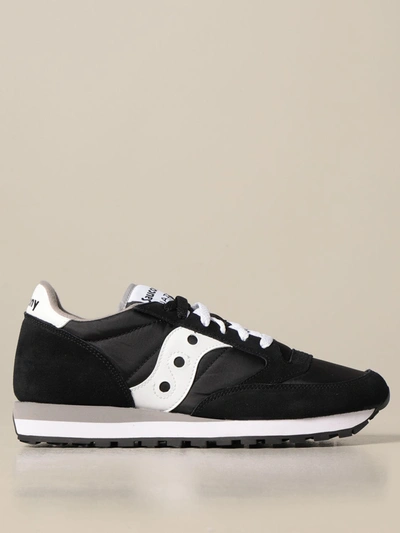 Shop Saucony Sneakers In Synthetic Suede And Nylon In Black