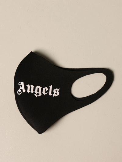 Shop Palm Angels Mask With Big Logo In Black