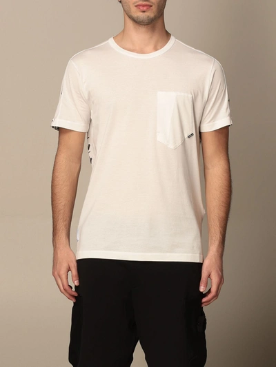 Shop Stone Island Shadow Project Stone Island Cotton T-shirt With Back Print In White