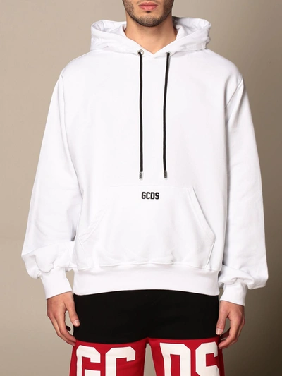 Shop Gcds Hoodie With Logo In White