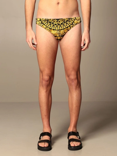 Shop Versace Swimsuit With Baroque Pattern In Multicolor