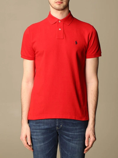 Shop Polo Ralph Lauren Custom Fit Cotton Polo Shirt In Red