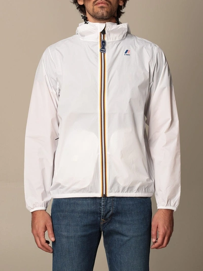 Shop K-way Le Vrai 3.0 Claude Kway Nylon Jacket With Hood In White