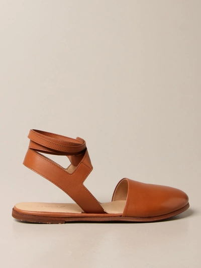 Shop Marsèll Marcella  Leather Sandal In Beige