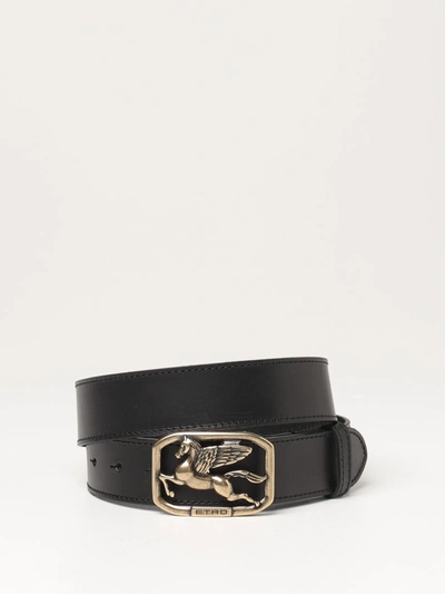 Shop Etro Pegaso  Leather Belt In Multicolor