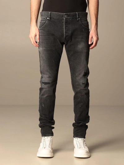 Shop Balmain 5pocket Jeans In Denim In Black