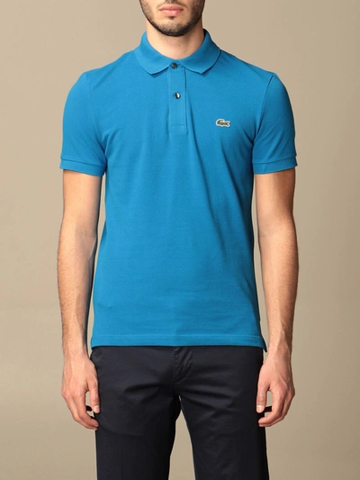 Shop Lacoste Basic Cotton Polo Shirt With Logo In Royal Blue