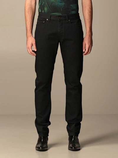 Shop Saint Laurent 5pocket Jeans In Cotton Denim In Black