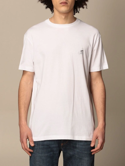 Shop Hogan Basic Cotton T-shirt With Logo In White