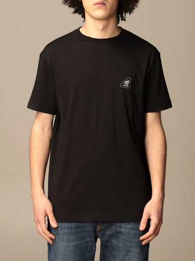 Shop Hogan Basic Cotton Tshirt With Logo In Black