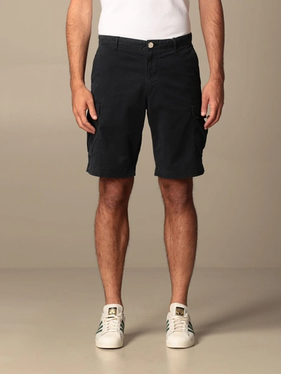 Shop Woolrich Shorts With Cargo Pockets In Blue
