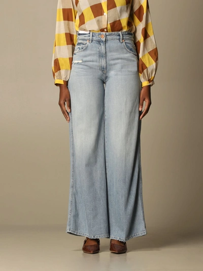 Shop Pt 5-pocket Wide  Jeans In Denim