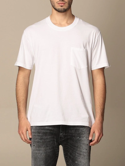 Shop Mauro Grifoni Basic Tshirt With Patch Pocket In White