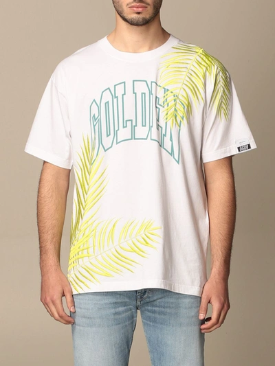 Shop Golden Goose Cotton T-shirt With Big Logo In White