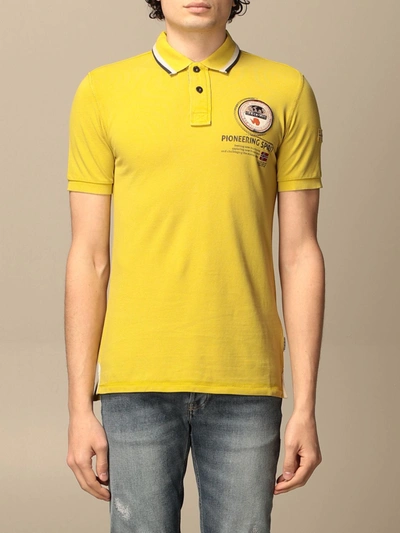 Shop Napapijri Gandy 2  Polo Shirt With Logo In Yellow