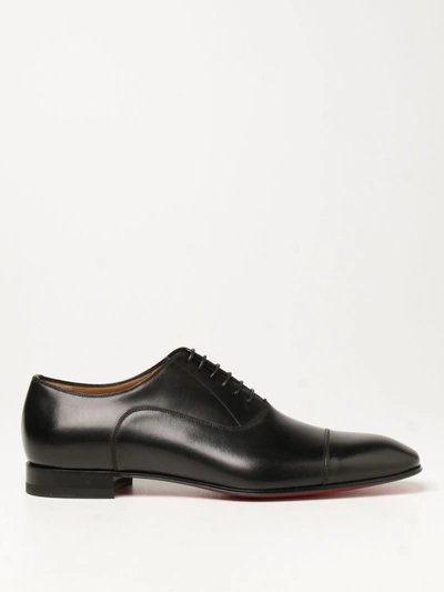 Shop Christian Louboutin Oxford Shoes Greggio  In Leather In Black
