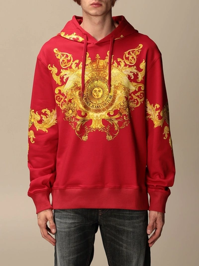 Shop Versace Jeans Couture Hoodie In Red