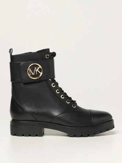 Shop Michael Michael Kors Leather Ankle Boots In Black