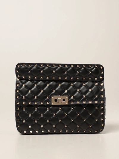 Shop Valentino Rockstud Spike Bag In Nappa Leather In Black