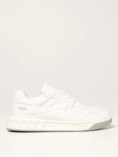 Shop Valentino One Stud Sneakers In Nappa Leather In White 1