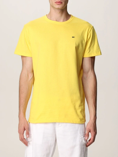Shop Xc Basic  Cotton T-shirt With Logo In Yellow