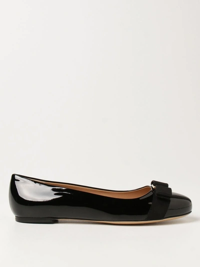 Ferragamo Woman Ballet Flats Black Size 5 Calfskin In Black