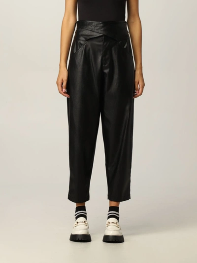 Shop Pinko Shelby  Pants With Crossed Belt In Black