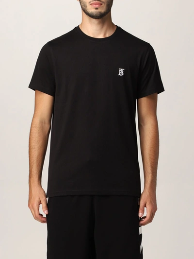 Burberry Black Tb Monogram New Parker T-shirt In Black