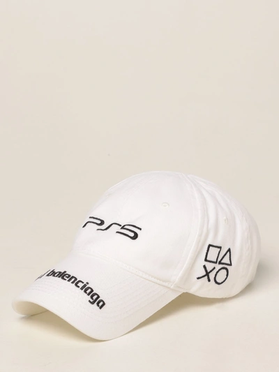 Shop Balenciaga Baseball Cap With Playstation Logo In White