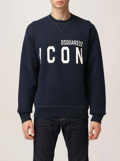 Shop Dsquared2 Jumper With Icon Logo In Navy