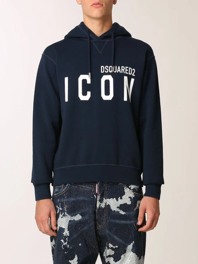 Shop Dsquared2 Sweatshirt With Icon Logo In Blue