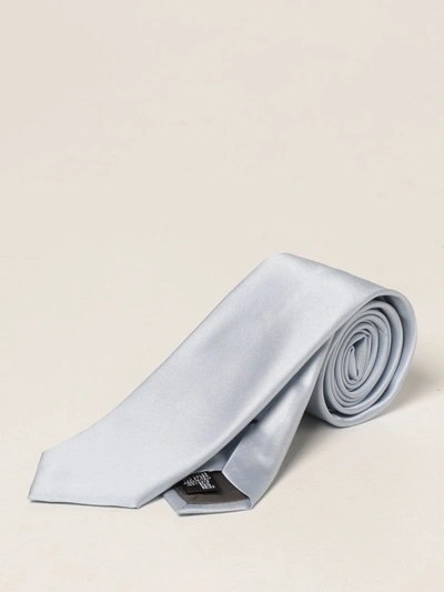 Shop Emporio Armani Silk Tie In Gnawed Blue