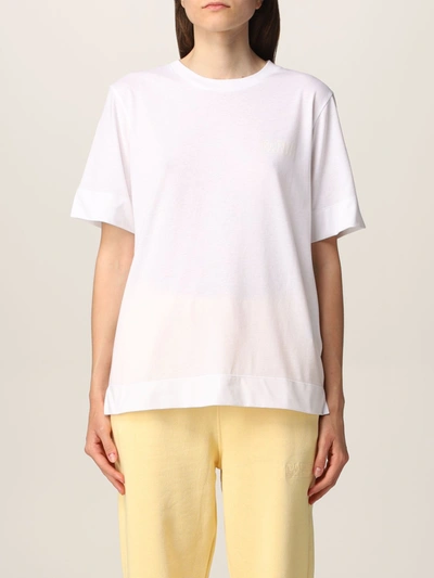 Shop Ganni Software Tshirt In Recycled Ecolife® Yarn In White