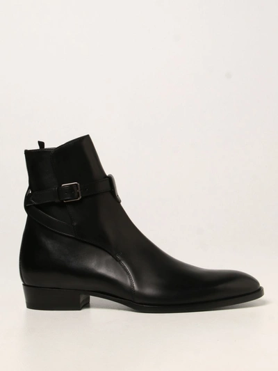 Shop Saint Laurent Wyatt 30 Jodhpur Leather Ankle Boot In Black