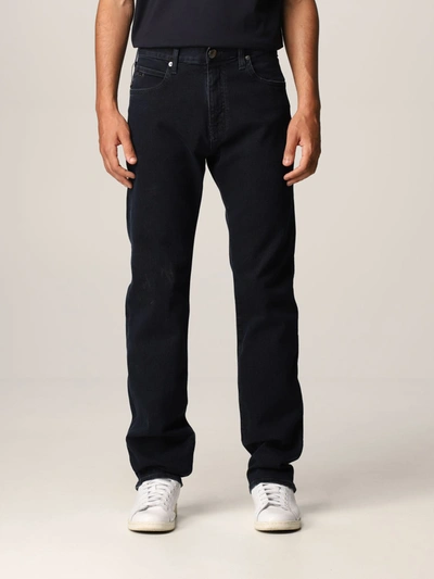 Shop Emporio Armani Jeans With Logo In Blue