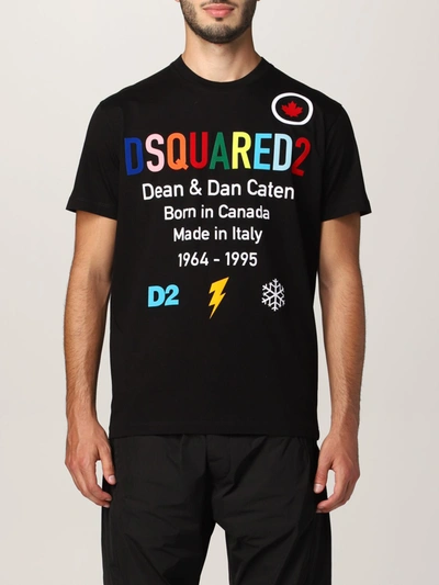 Shop Dsquared2 Born In Canada  Cotton Tshirt In Black