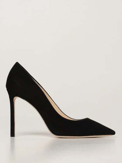 Shop Jimmy Choo Romy  Suede Pumps In Black