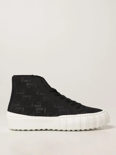 Shop Fendi Trainers In Regenerated Nylon With Ff Flash In Black