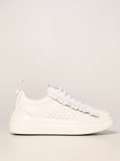 Shop Redv Bowalk Red (v) Trainers In Leather In White