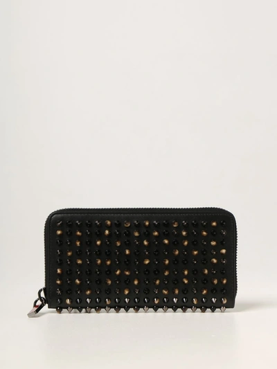 Shop Christian Louboutin Panettone  Wallet With All Over Studs In Black
